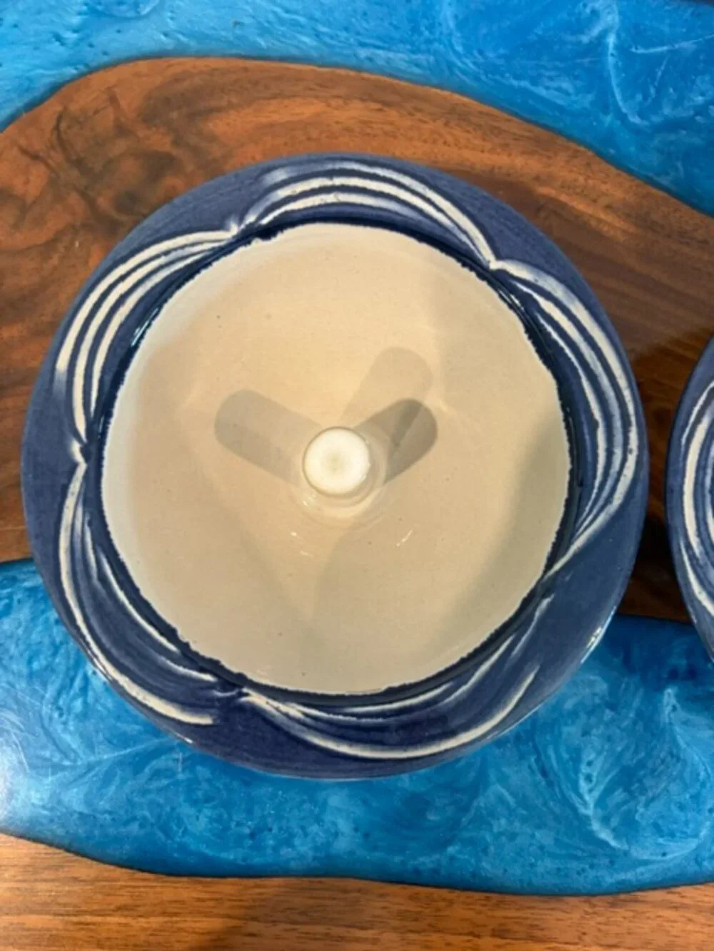 Set of 2 The Original Apple Baker Blue Swirl Baking Dish Paris Maine